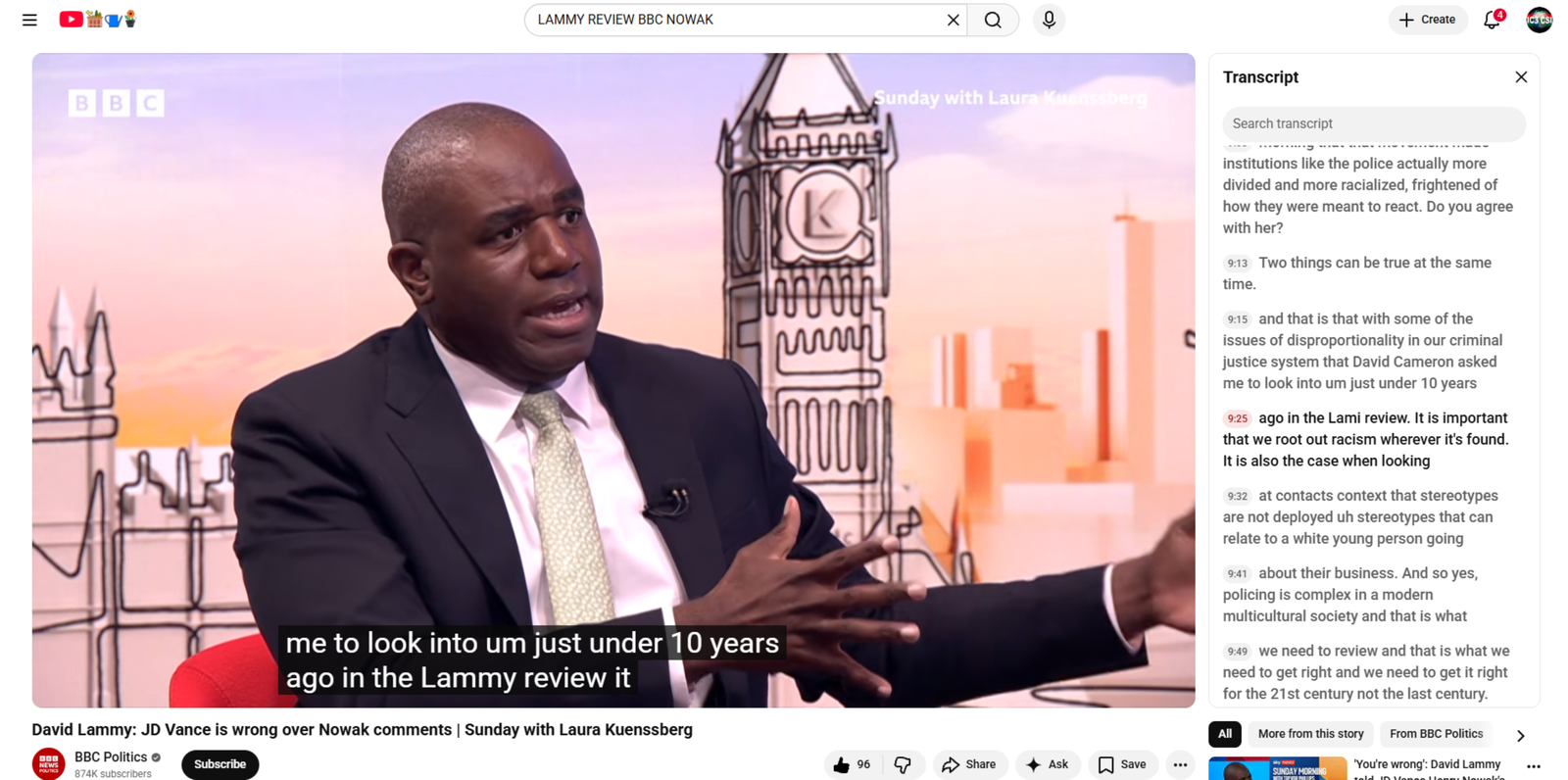 Lammy BBC